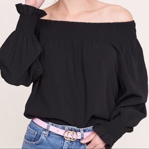 Zara Ruched Off the Shoulder Top